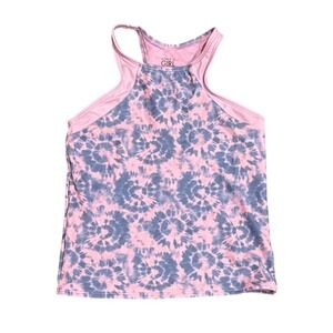 Athleta Girl Free Spirit Tankini Top Pink Purple Tie Dye High Neck Racerback